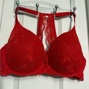 40D Red XO Plunge Push-Up Bra
